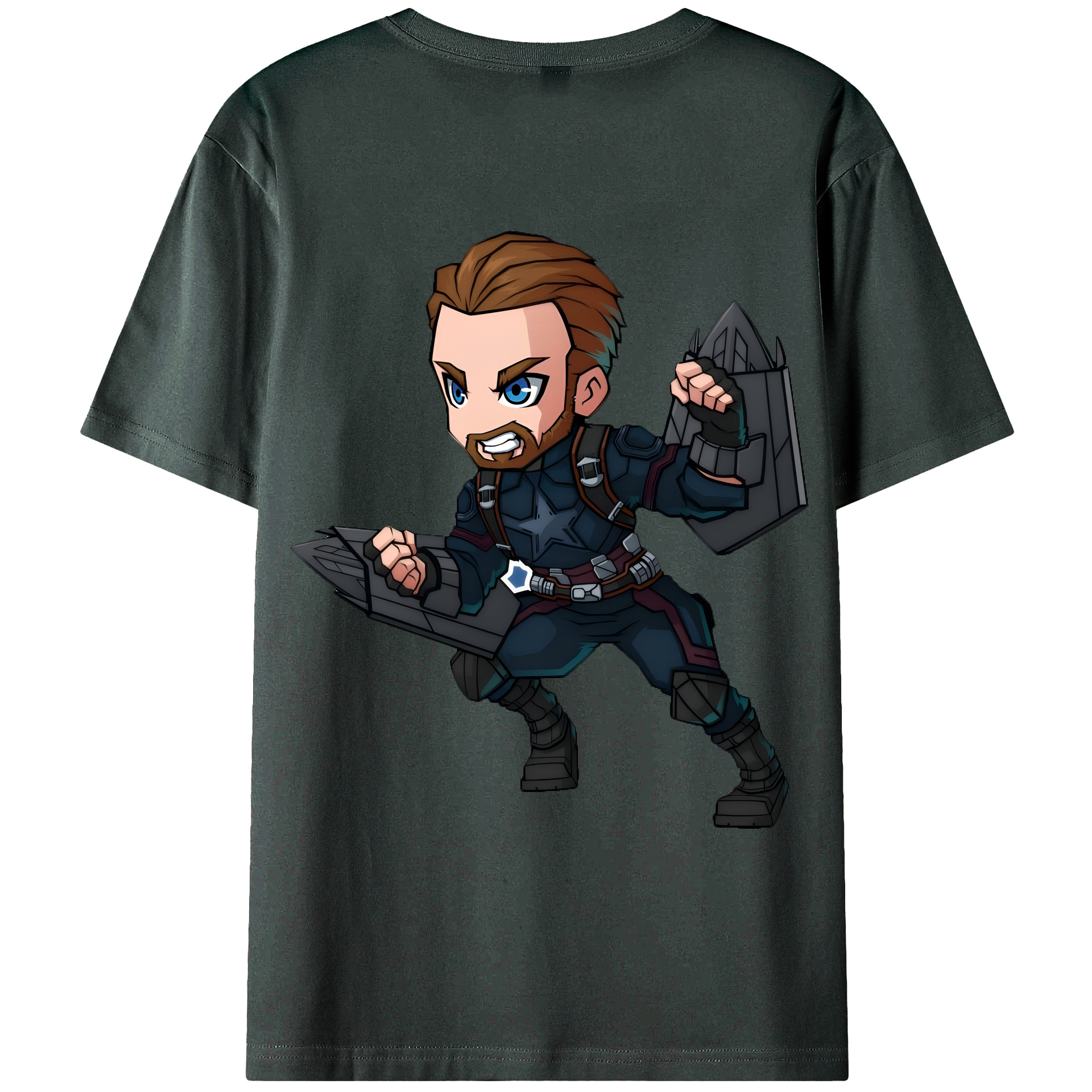 （画像用） アベンジャーズ The Avengers 綿100％ メンズ半袖Tシャツ（バックプリント） 通気性